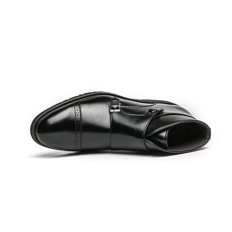 Parker | Double Buckle Synthetic Leather Boots